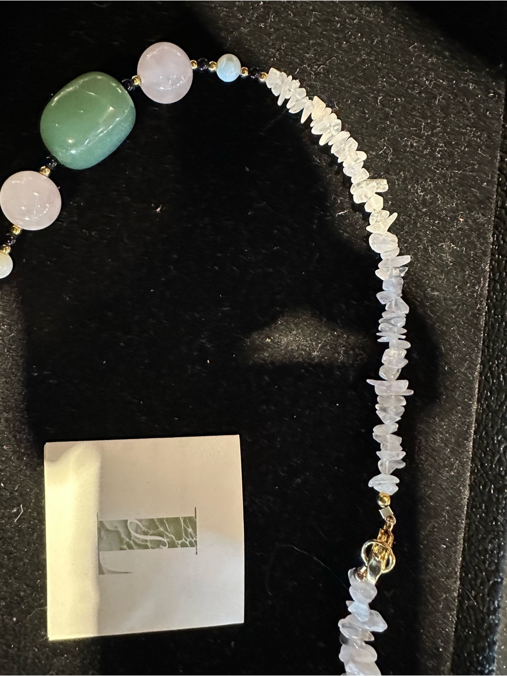Handcrafted Butterfly Pendant Necklace Jade Rose Quartz by Lee Sands Abalone - Picture 3 of 6